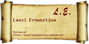 Leszl Ernesztina névjegykártya